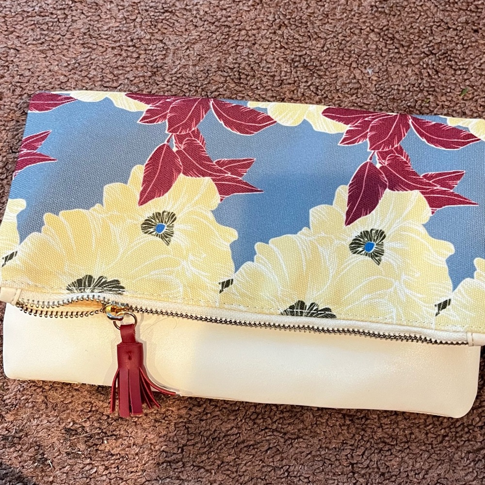 Flash sale PRICE DROP Long fold over clutch floral print
